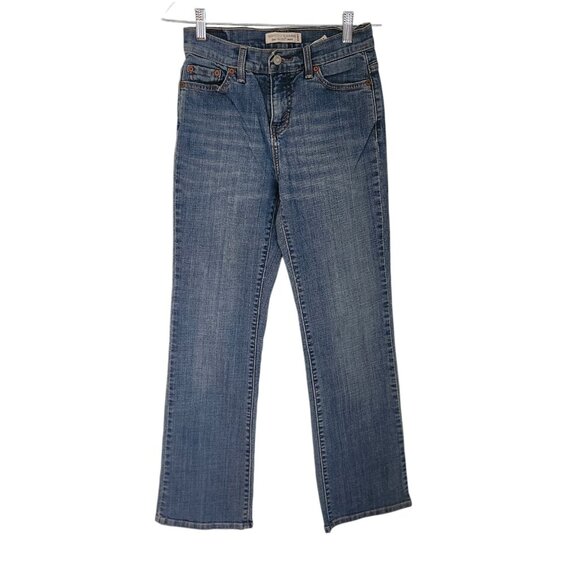Levis 512 Jeans‎ Perfectly Slimming Boot Cut Denim Button Pockets Womens 4M EUC - Picture 1 of 10